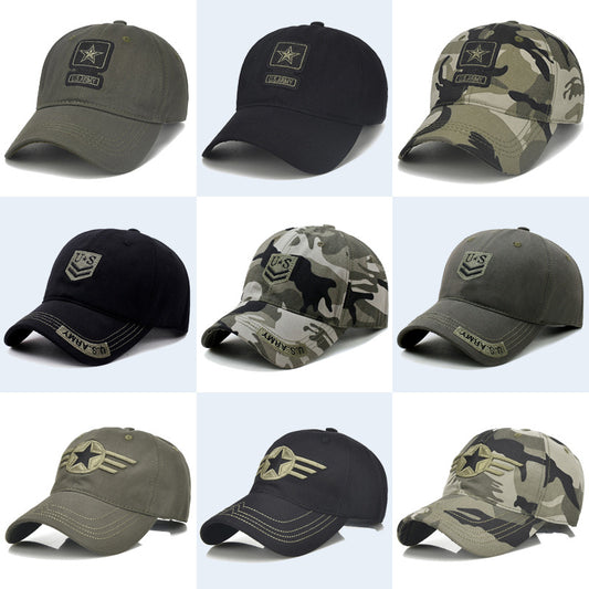 Outdoor camouflage embroidered sunshade baseball cap