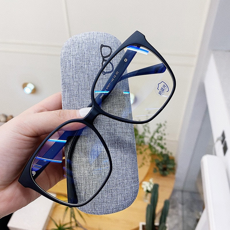 Round Anti-Blue Glasses Female Glasses Frame Plain Mirror