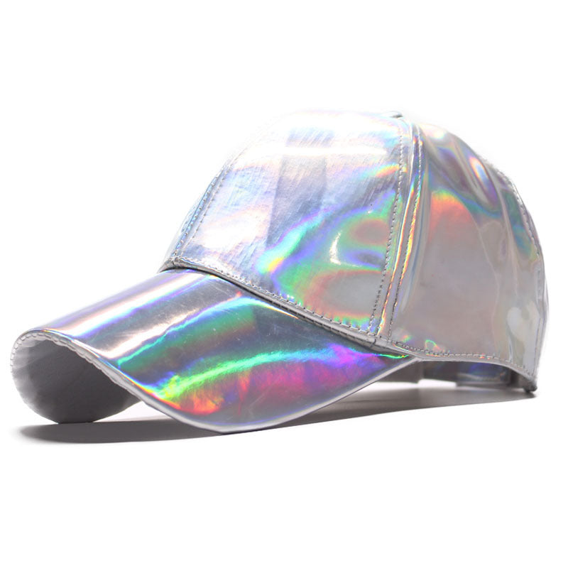 Colorful patent leather baseball cap