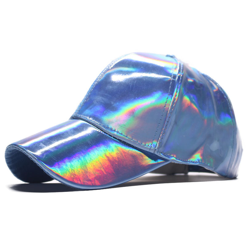 Colorful patent leather baseball cap