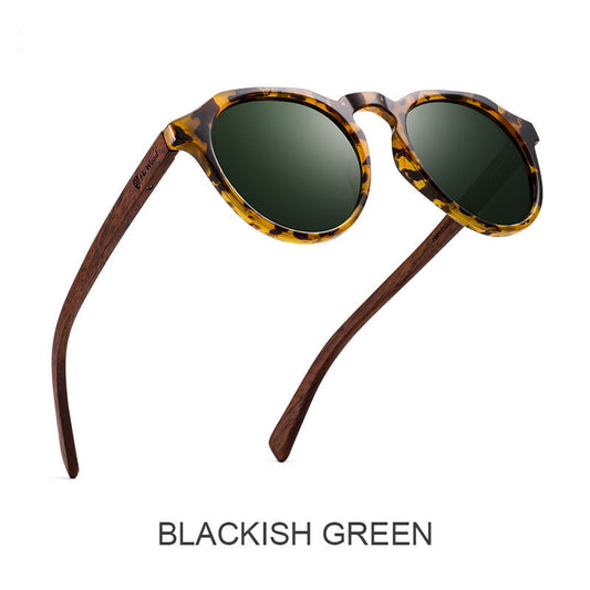 Polarized Sunglasses Round Glasses Bamboo Sunglasses