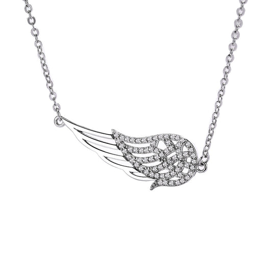 Fashion Sterling Silver Angel Wings Necklace Women