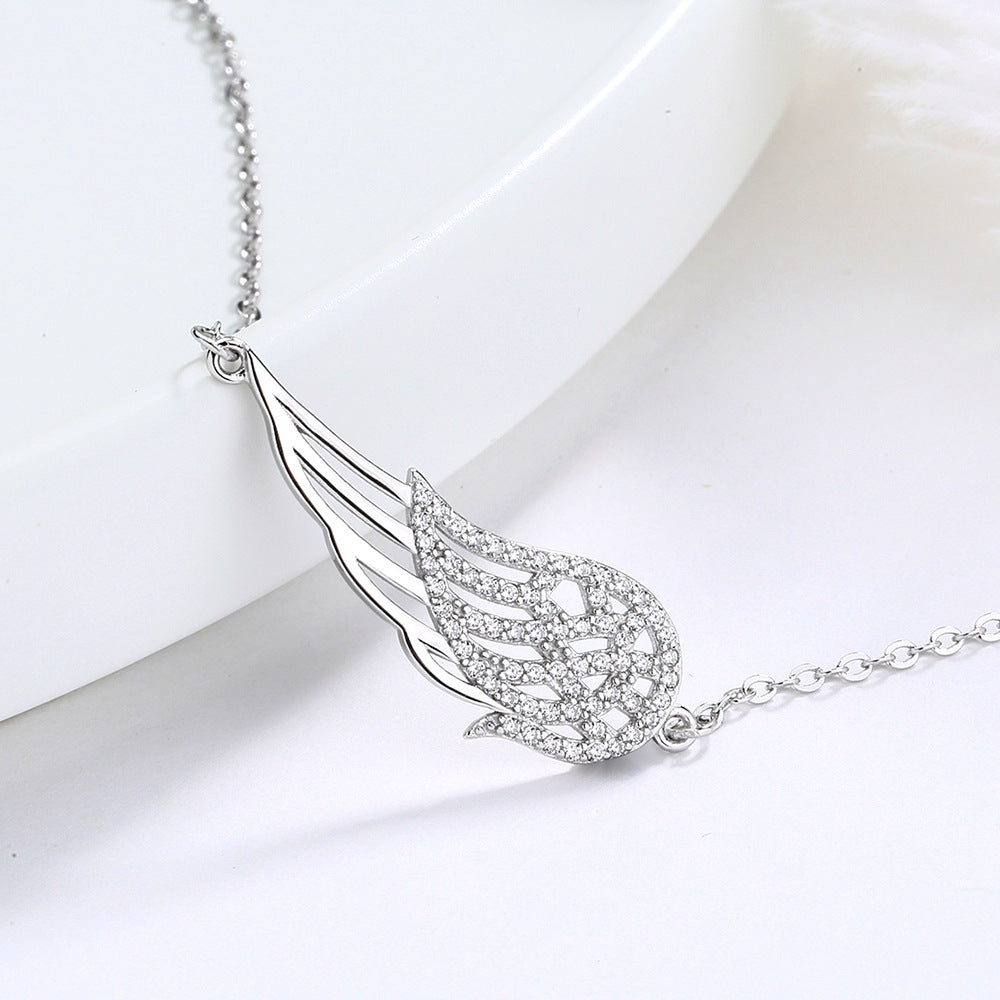 Fashion Sterling Silver Angel Wings Necklace Women