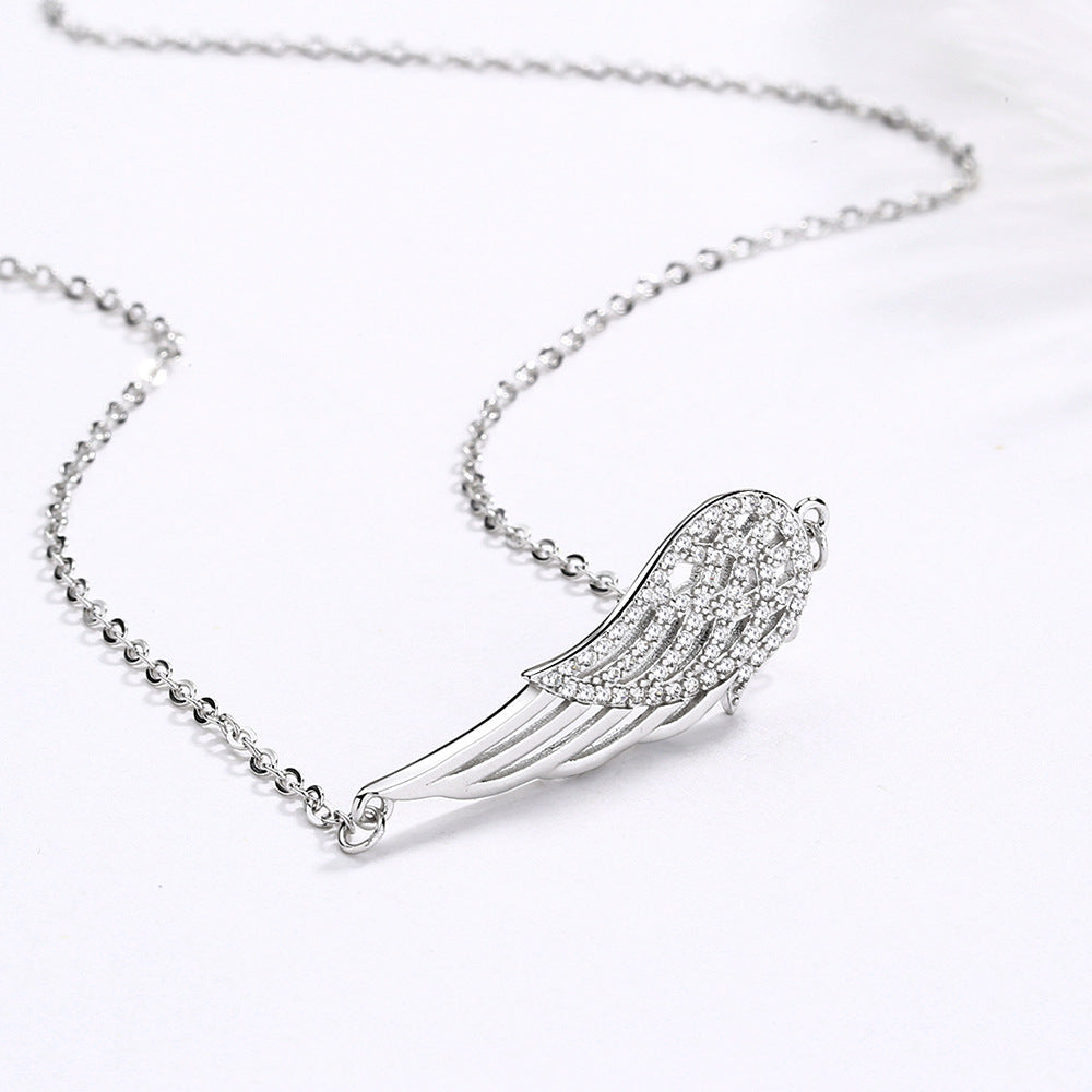 Fashion Sterling Silver Angel Wings Necklace Women