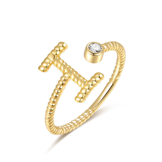 All-Match Crystal Letter Ring Women