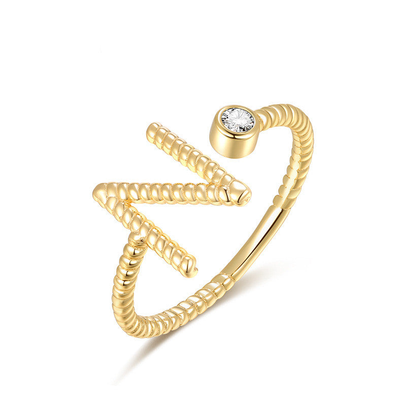 All-Match Crystal Letter Ring Women