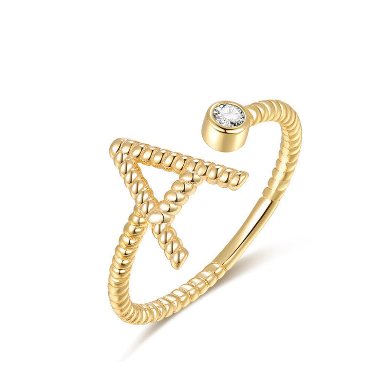 All-Match Crystal Letter Ring Women