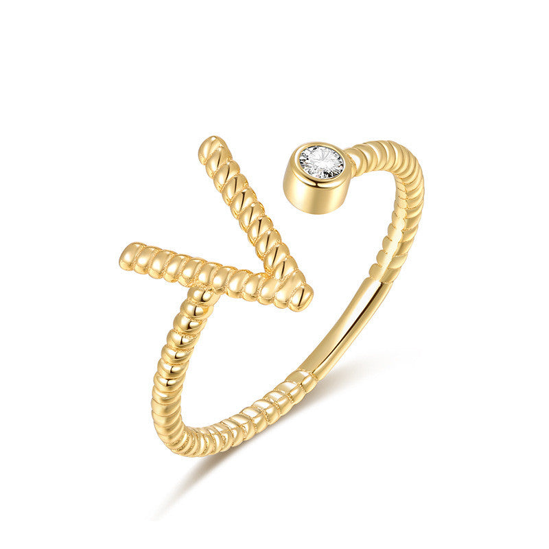 All-Match Crystal Letter Ring Women