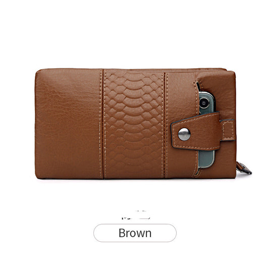 Xiangyin Leather Phone Wallet Women Long Clutch Multifunctional Soft Leather Zipper