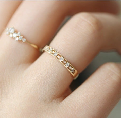 Fashion Crystal Ring Women Gold Plated Zircon Wedding Ring