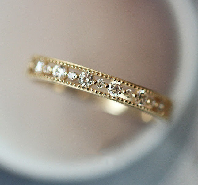 Fashion Crystal Ring Women Gold Plated Zircon Wedding Ring