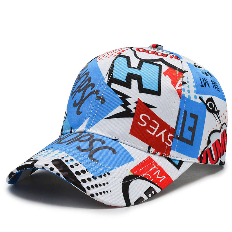 Hat Men And Women Trend Print Element Baseball Cap