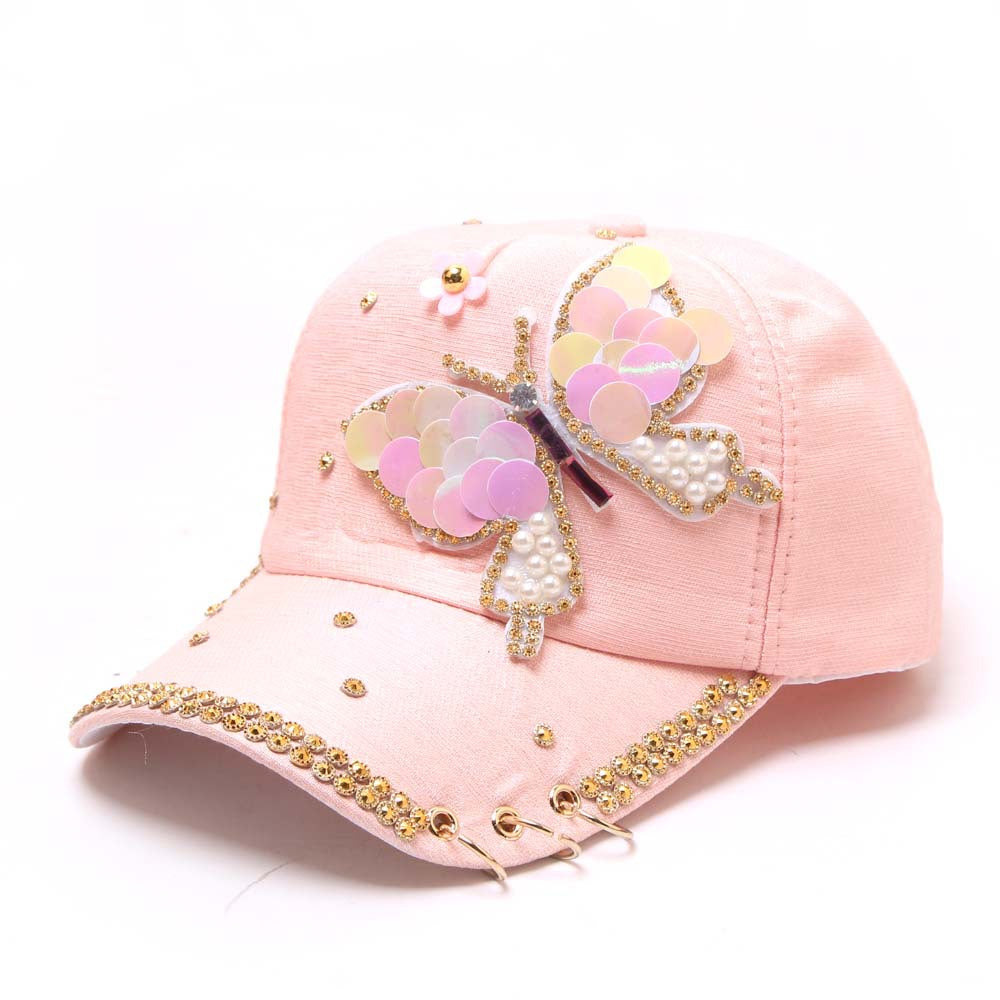 Ladies Butterfly Baseball Cap Hoop Sun Hat