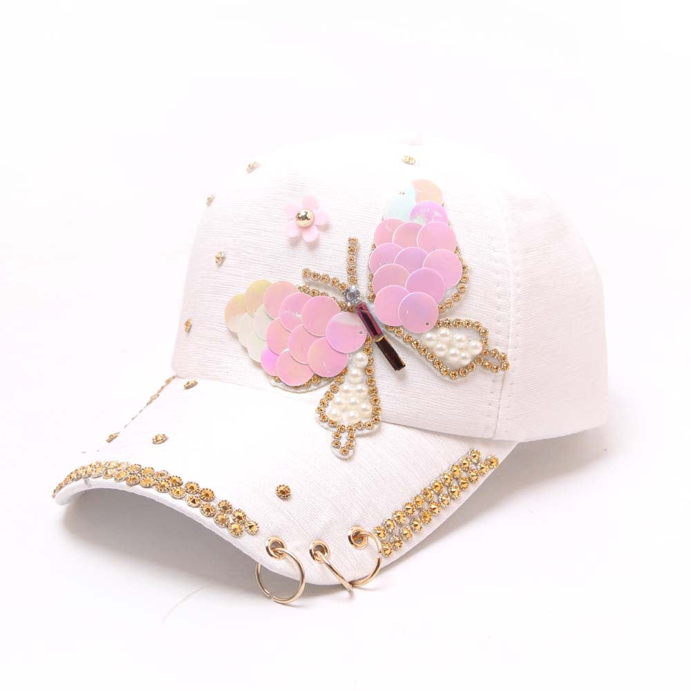 Ladies Butterfly Baseball Cap Hoop Sun Hat