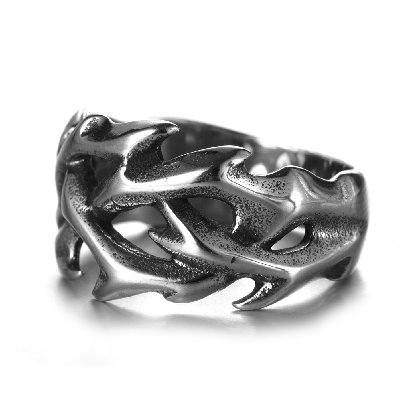 Men And Women Punk Ring Retro Hollow Design Creative Personality Lightning Titanium Steel Ring