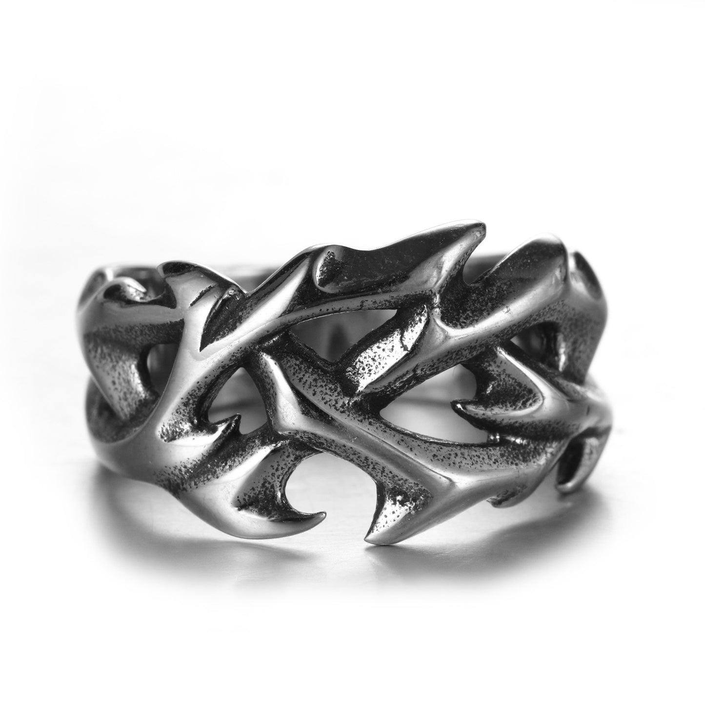 Men And Women Punk Ring Retro Hollow Design Creative Personality Lightning Titanium Steel Ring