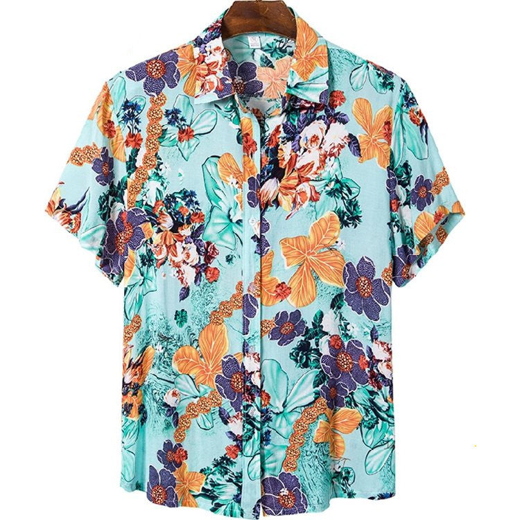 Beach Short-Sleeved Loose Trend Floral Shirt