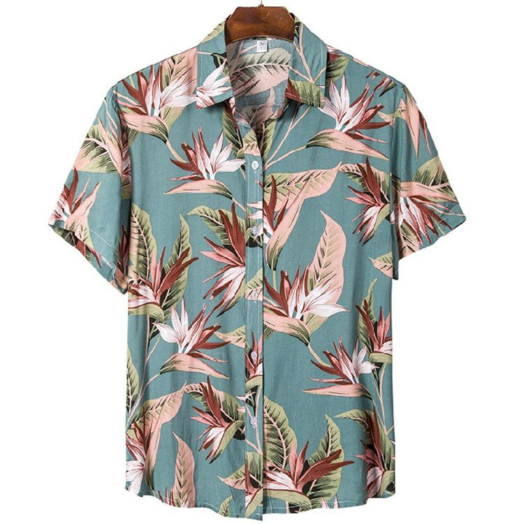 Beach Short-Sleeved Loose Trend Floral Shirt