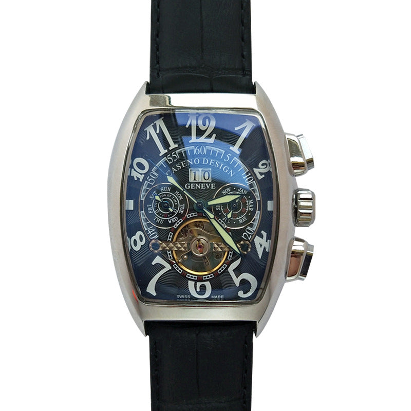 Tourbillon Fully Automatic Mechanical Watch Hollow Men's Watch Luminous Calendar