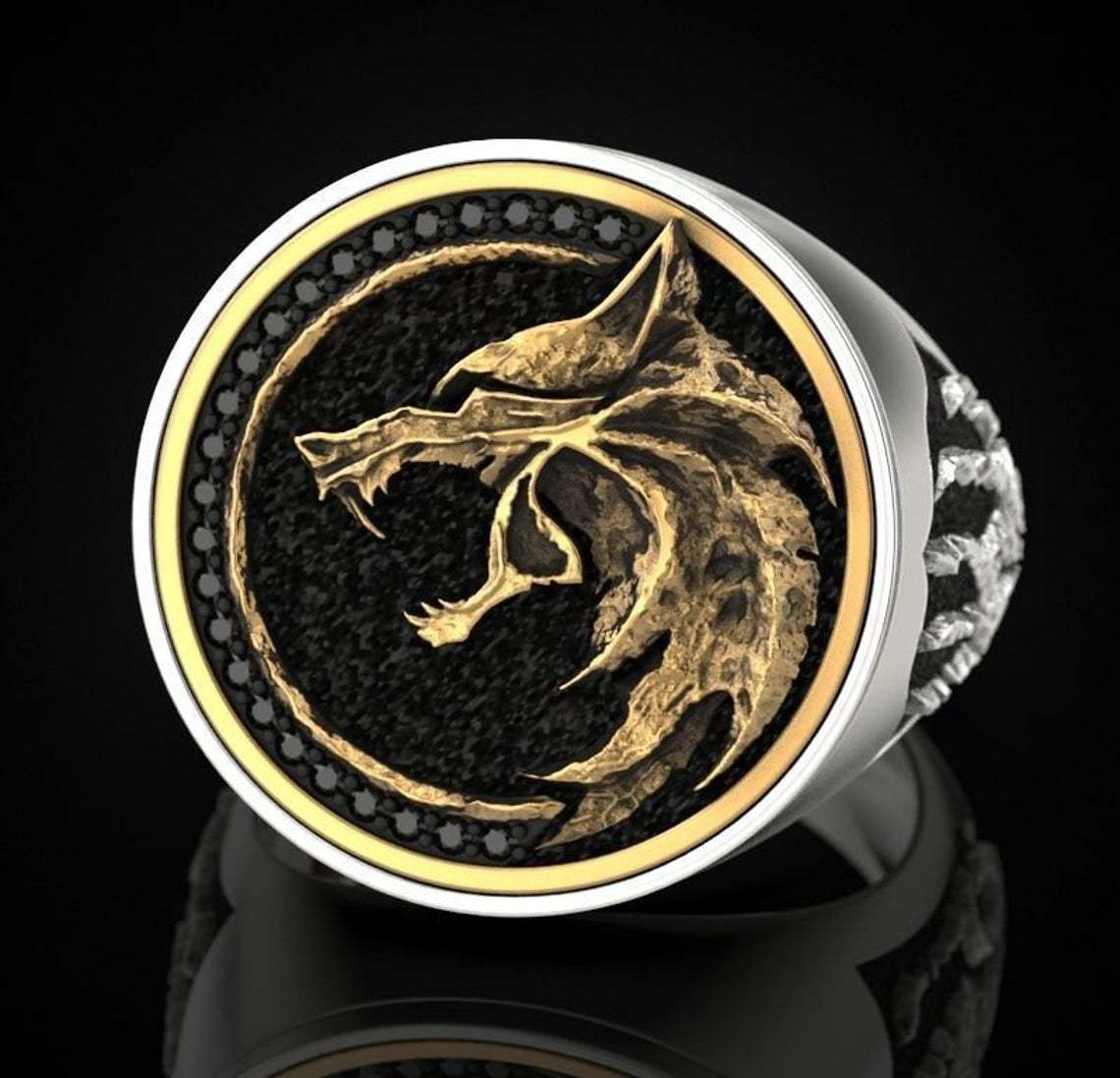 Viking Warrior Vintage Two Tone Men s Ring