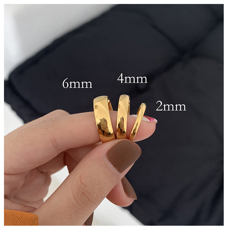 Men And Women Couple Ring Plating Gold Plain Ring