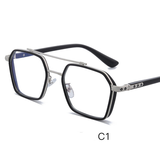 Big Frame Double Beam Anti-Blue Glasses