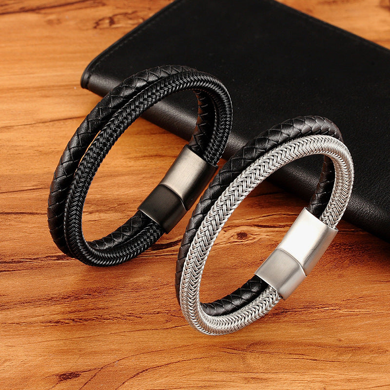 Two-Tone Magnetic Buckle Bracelet Bracelet For Men And Women