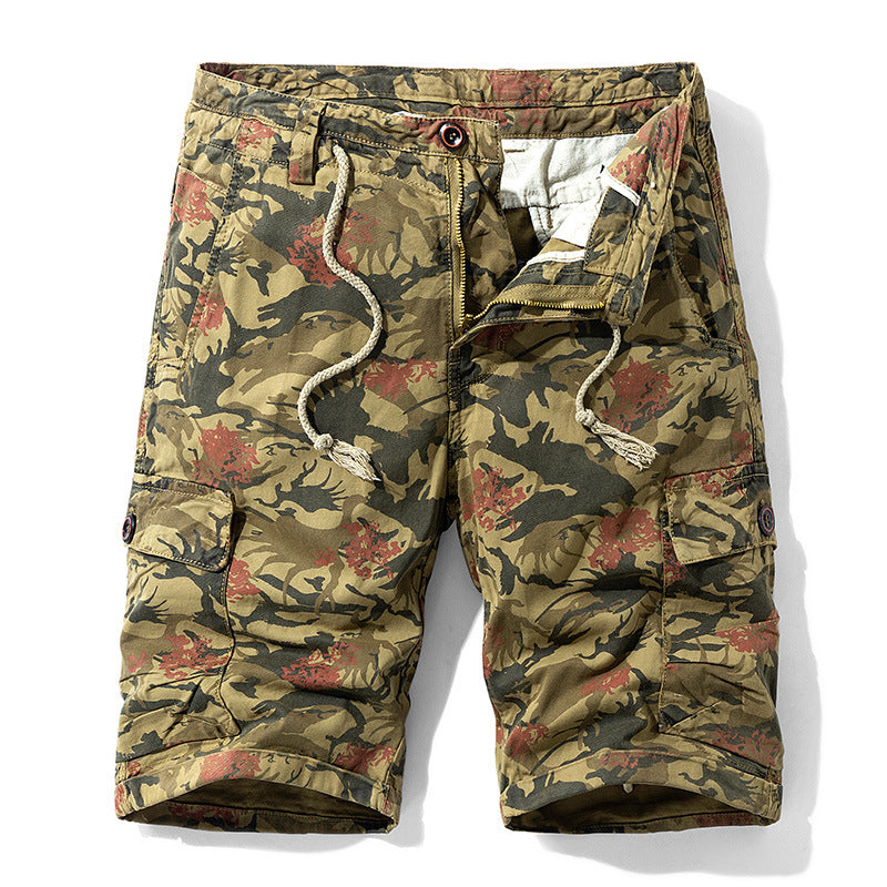 Camouflage Loose Five-point Pants Straight-leg Cargo Shorts