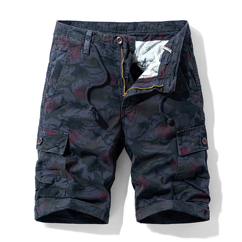 Camouflage Loose Five-point Pants Straight-leg Cargo Shorts