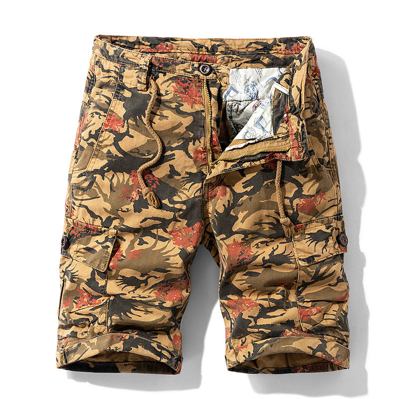 Camouflage Loose Five-point Pants Straight-leg Cargo Shorts