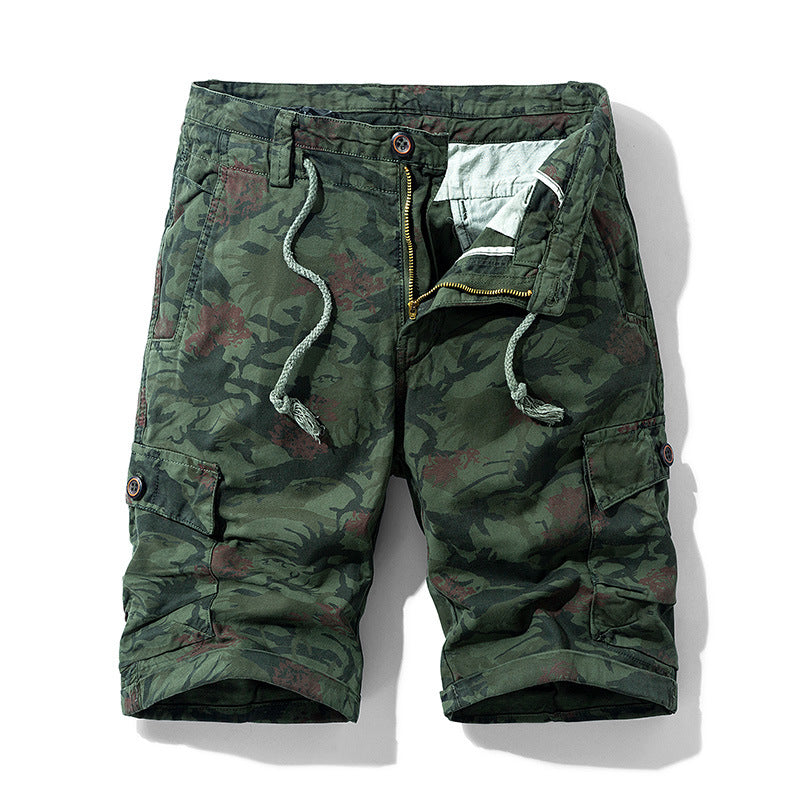 Camouflage Loose Five-point Pants Straight-leg Cargo Shorts