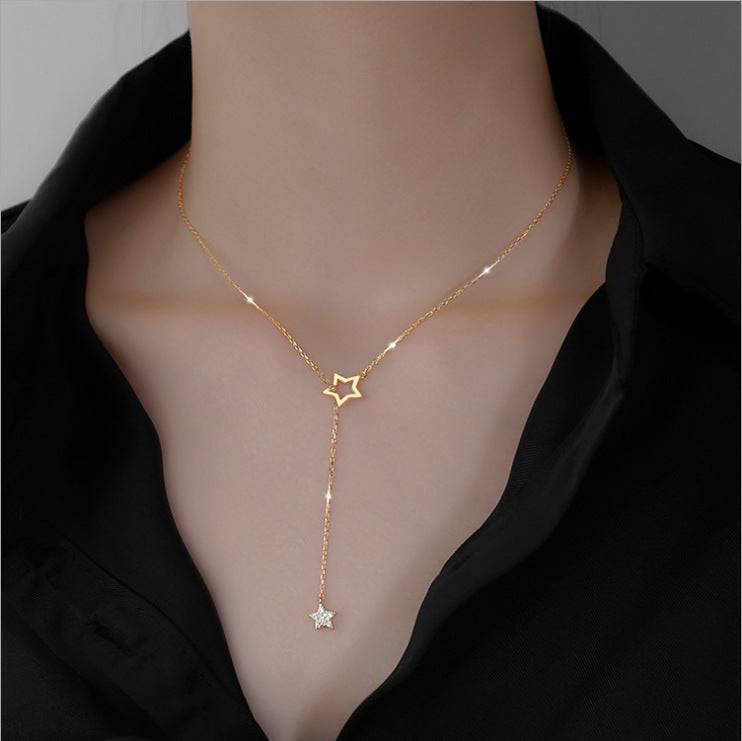 Flash Diamond Star Necklace Women