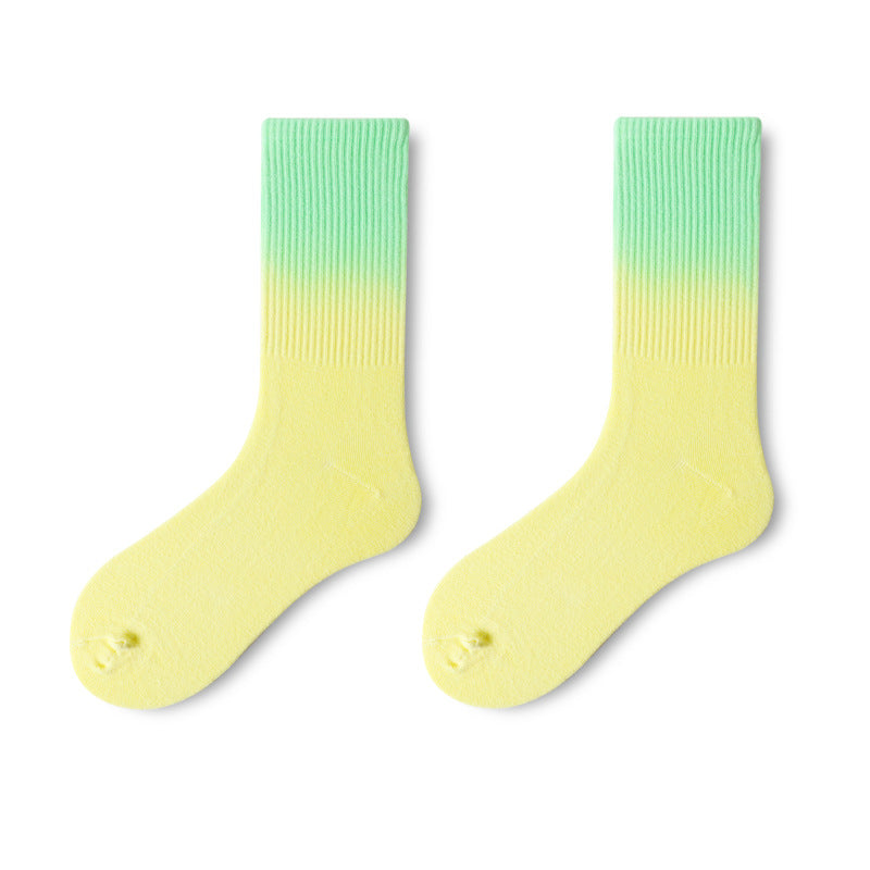 Gradient Color Tie-dye HipHop Men And Women Socks