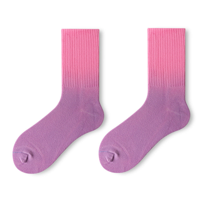Gradient Color Tie-dye HipHop Men And Women Socks