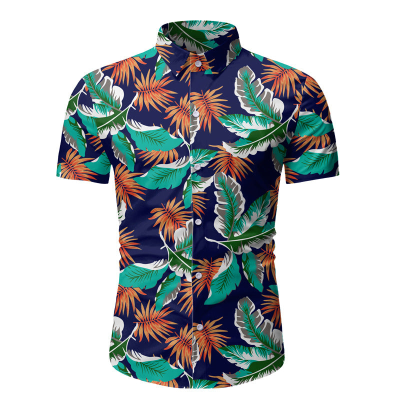 Men's Beach Hawaiian Short Sleeve Floral Shirt