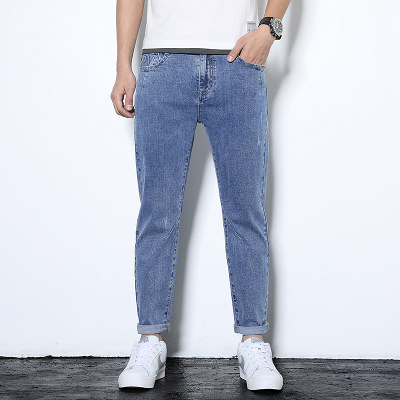 Fashion Simple Men's Small Feet Jeans