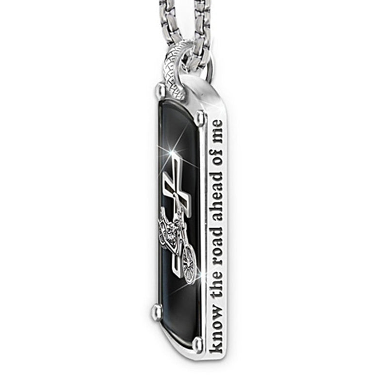 Stainless Steel Mens Punk Hip Hop Pendant Necklace Motorcycle Cross Pendant Necklace