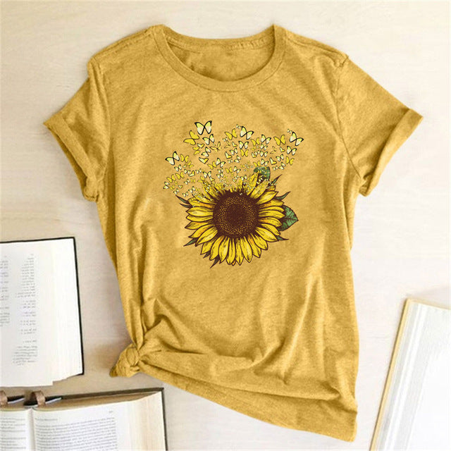 Creative Giraffe Short Sleeve T-shirt Women