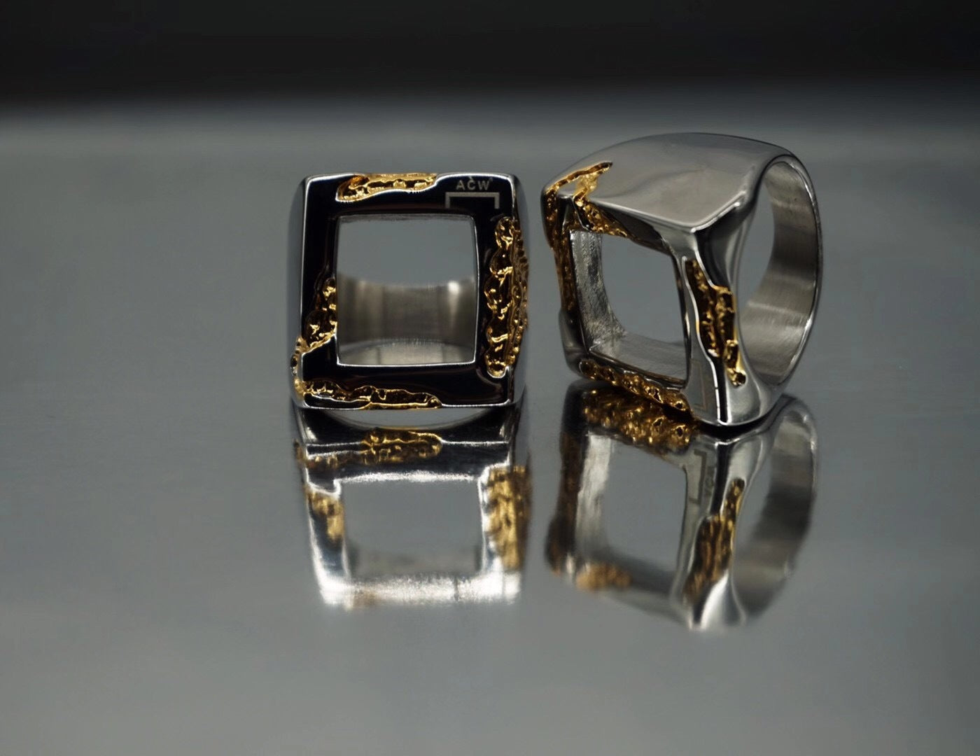 Hand-Burned Rings European And American Niche Personality Hollow Ring Men And Women