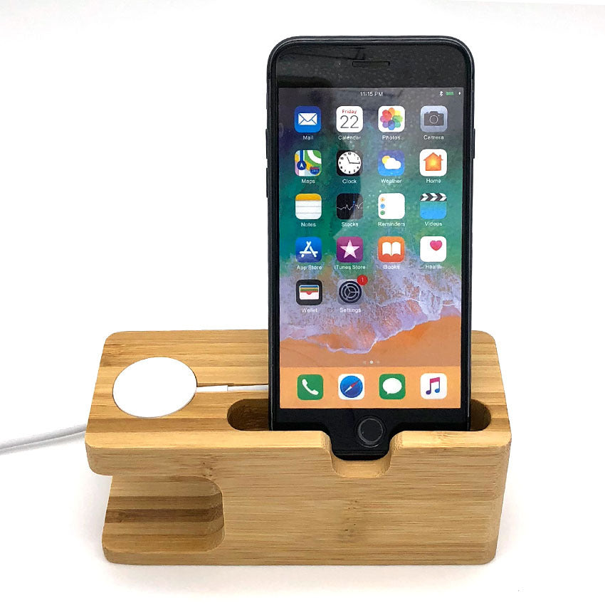 Watch bamboo stand smart phone stand lazy phone stand