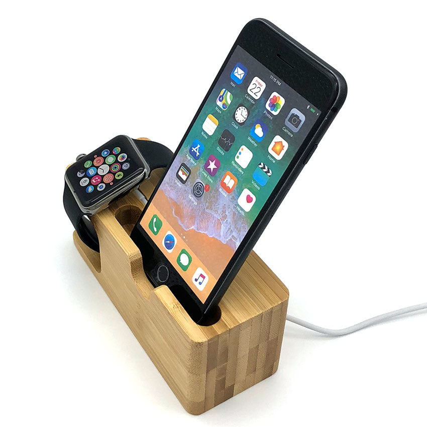 Watch bamboo stand smart phone stand lazy phone stand