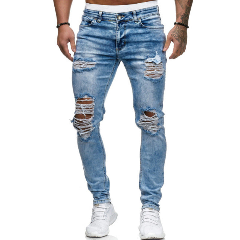 Cross-Border Foreign Trade Men'S Ripped Feet Jeans European And Americ –  chuppsonlineretail