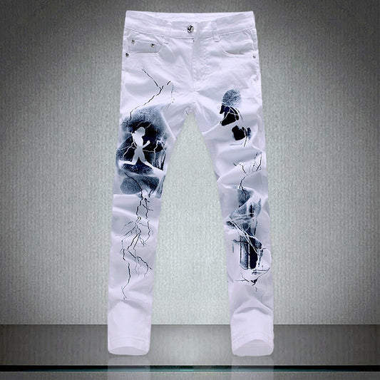 Personalized Print Slim Slim Jeans