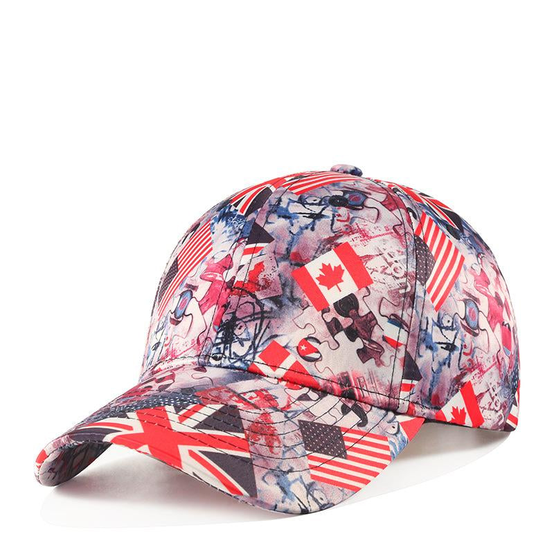 European and American flag baseball caps