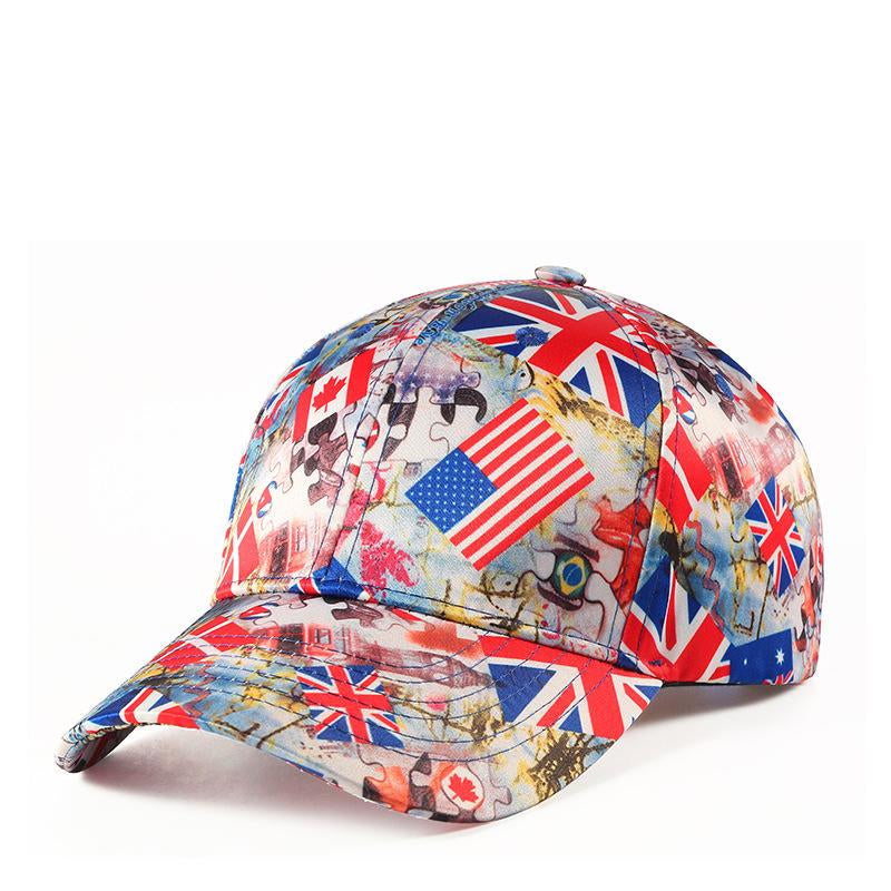 European and American flag baseball caps