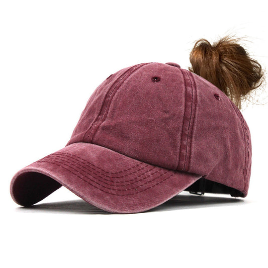 A lady's ponytail baseball cap that goes with everything