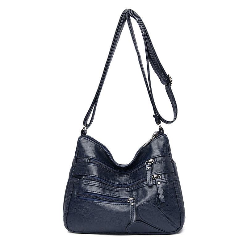 Shoulder Bag Soft Leather Large Capacity Middle-Aged Lady Diagonal Bag