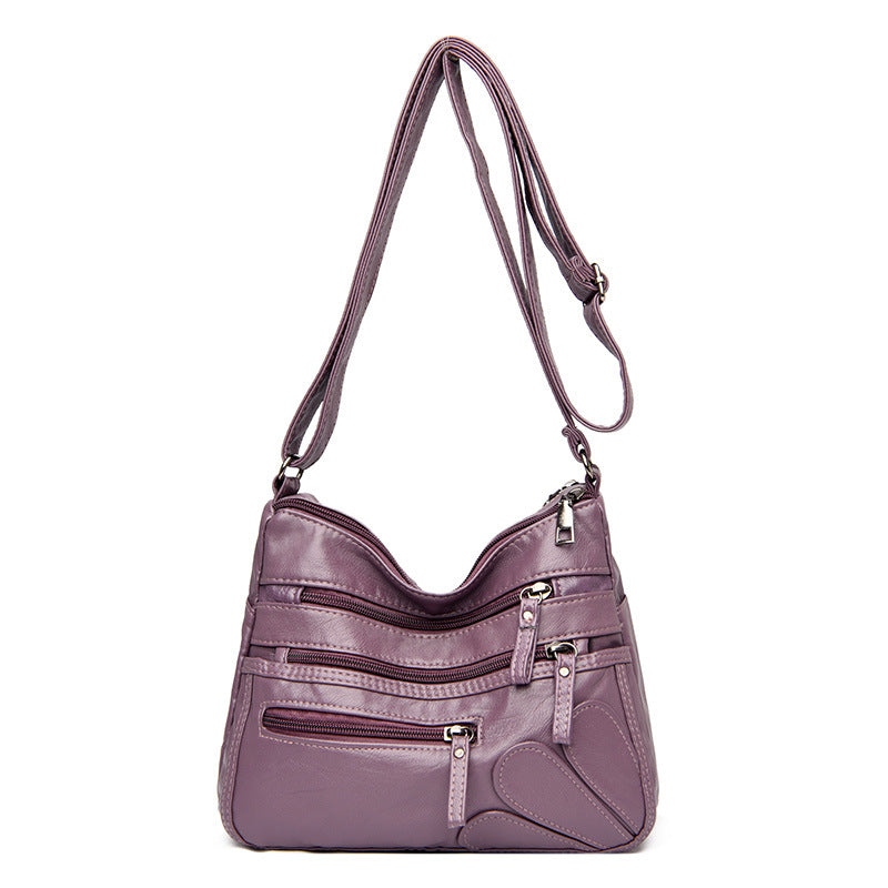 Shoulder Bag Soft Leather Large Capacity Middle-Aged Lady Diagonal Bag