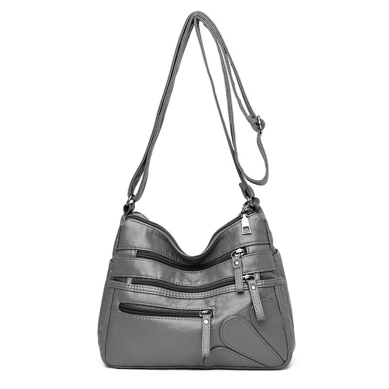 Shoulder Bag Soft Leather Large Capacity Middle-Aged Lady Diagonal Bag