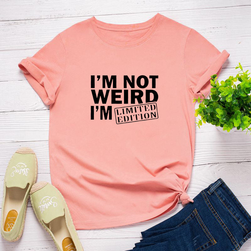 European And American Women's Letters Loose Round Neck Short-Sleeved T-Shirt Women